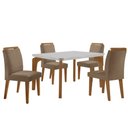 Ver imagem 2 de Conjunto Sala de Jantar Mesa Liz 120cm Mdf Canto Copo e 4 Cadeiras Athenas Moderna