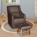 Ver imagem 1 de Poltrona para Amamentação Glamour com Puff e Almofada Marrom