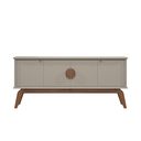 Ver imagem 1 de Aparador Buffet Balcão Organizador 4 Portas Mdf Pé Madeira:gianduia