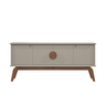 Aparador Buffet Balcão Organizador 4 Portas Mdf Pé Madeira:gianduia - 1
