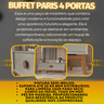 Aparador Buffet Balcão Organizador 4 Portas Mdf Pé Madeira:gianduia - 2