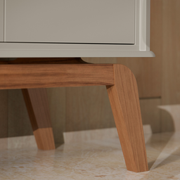 Aparador Buffet Balcão Organizador 4 Portas Mdf Pé Madeira:gianduia - 6