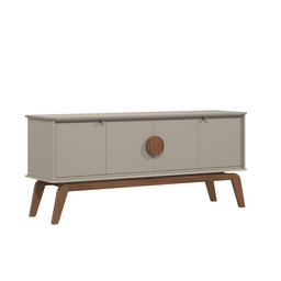 Aparador Buffet Balcão Organizador 4 Portas Mdf Pé Madeira:gianduia - 3