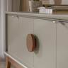 Aparador Buffet Balcão Organizador 4 Portas Mdf Pé Madeira:gianduia - 8
