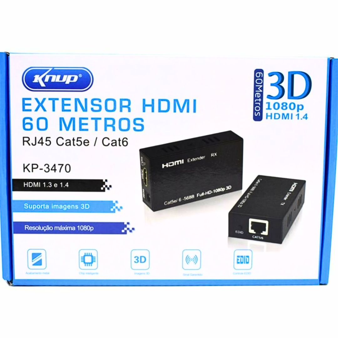 Adaptador Extensor Hdmi 60 Metros Kp-3470 - 2