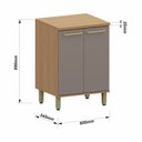 Ver imagem 3 de Balcão de Cozinha 100 Mdf 2 Portas com Tampo 60cm Duna Luciane Móveis