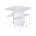 Ver imagem 2 de Conjunto Mesa e 4 Bancos Estofados Verona Branco