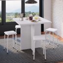 Ver imagem 1 de Conjunto Mesa e 4 Bancos Estofados Verona Branco