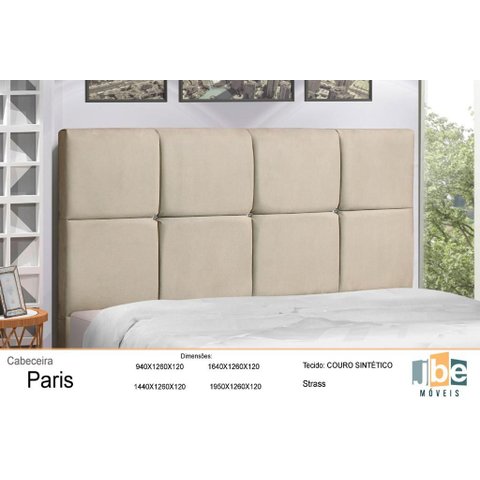 Cabeceira Casal Jbe Moveis Paris 144cm para Cama Box 138cm Decoração Quarto