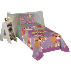 Jogo de Cama Infantil Lepper Patrulha Canina Menina Solteiro 2 Peças Microfibra Lilás