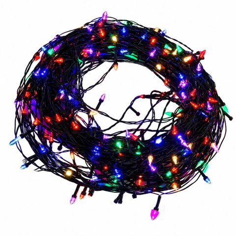 Pisca Pisca Natalino 50 Metros 240 Leds Pimentinha Colorido 220V Fio Preto