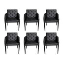 Ver imagem 1 de Kit 6 Poltronas Nina Retrô Estilo Capitonê em Tecido Sintético - Preto