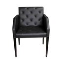 Ver imagem 3 de Kit 6 Poltronas Nina Retrô Estilo Capitonê em Tecido Sintético - Preto