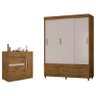 Guarda Roupa Casal 20033 com Cômoda 8000 Freijó Baunilha Flex - Araplac - 1