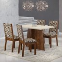 Ver imagem 1 de Conjunto Sala de Jantar Mesa com Tampo de Vidro e 4 Cadeiras Iza Sonetto Móveis