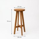 Ver imagem 3 de Conjunto Bistrô Mesa Alta Redonda 80cm e 3 Banquetas Madeira Maciça Área Externa – Arveni