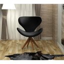 Ver imagem 4 de Poltrona Isis Decorativa Base Giratoria Madeira Veludo Espuma D26 Preto 410 Bella Decor