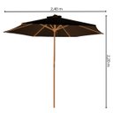 Ver imagem 2 de Ombrelone Guarda Sol Sombreiro Central Praia Piscina 2,4m Retrátil Topo Fixo Ventilado Estrutura Mad