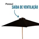 Ver imagem 6 de Ombrelone Guarda Sol Sombreiro Central Praia Piscina 2,4m Retrátil Topo Fixo Ventilado Estrutura Mad