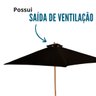 Ombrelone Guarda Sol Sombreiro Central Praia Piscina 2,4m Retrátil Topo Fixo Ventilado Estrutura Mad - 6