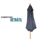 Ver mais imagens de Ombrelone Guarda Sol Sombreiro Central Praia Piscina 2,4m Retrátil Topo Fixo Ventilado Estrutura Mad