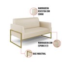 Ver imagem 6 de Sofá Namoradeira Base Industrial Alta Dourado Marisa Corino Bege D03 - D’Rossi