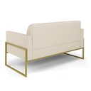 Ver imagem 5 de Sofá Namoradeira Base Industrial Alta Dourado Marisa Corino Bege D03 - D’Rossi