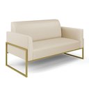 Ver imagem 1 de Sofá Namoradeira Base Industrial Alta Dourado Marisa Corino Bege D03 - D’Rossi