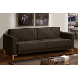 Sofá 3 Lugares Confortável 1,8m Tucson Marrom - Meu Estofado Sofá 3 Lugares Confortável Sala Quarto  - 2