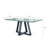 Mesa de Jantar Tripoli 135cm C/ Tampo de Vidro e Madeira - Off White/peroba - 2