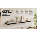 Ver imagem 3 de Kit 3 Prateleiras MDF 60x20cm Flutuantes Cinza Suporte Invisível