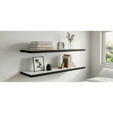 Kit 3 Prateleiras MDF 60x20cm Flutuantes Cinza Suporte Invisível