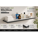 Ver imagem 2 de Kit 3 Prateleiras MDF 60x20cm Flutuantes Cinza Suporte Invisível