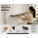 Ver imagem 5 de Kit 3 Prateleiras MDF 60x20cm Flutuantes Cinza Suporte Invisível