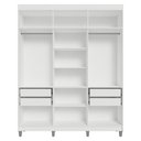 Ver imagem 3 de Guarda-roupa Closet com Pés 4 Gavetas 180cm Branco Venus Madesa Branco