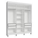 Ver imagem 5 de Guarda-roupa Closet com Pés 4 Gavetas 180cm Branco Venus Madesa Branco