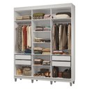 Ver imagem 2 de Guarda-roupa Closet com Pés 4 Gavetas 180cm Branco Venus Madesa Branco