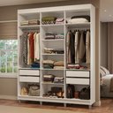 Ver imagem 1 de Guarda-roupa Closet com Pés 4 Gavetas 180cm Branco Venus Madesa Branco