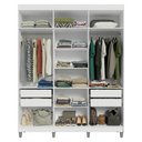 Ver imagem 4 de Guarda-roupa Closet com Pés 4 Gavetas 180cm Branco Venus Madesa Branco