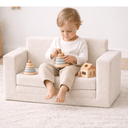 Ver mais imagens de Sofá Cama Infantil 2 em 1 - Tecido Veludo - Cor Creme
