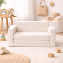 Ver imagem 1 de Sofá Cama Infantil 2 em 1 - Tecido Veludo - Cor Creme