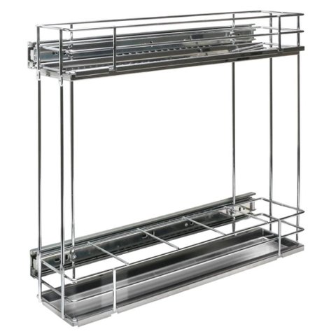 Porta Latas/ Óleo Lateral 120x425x475mm Cromado 7205 Bandeja