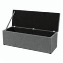 Ver imagem 3 de Calçadeira Recamier Baú 158cm para Cama Queen Toquío Vilajo:Suede Cinza