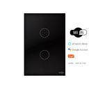 Ver imagem 1 de Interruptor Touch Glass 2 Botões Wifi Preto Lumenx 4x2