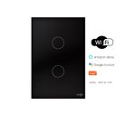 Ver imagem 1 de Interruptor Touch Glass 2 Botões Wifi Preto Lumenx 4x2