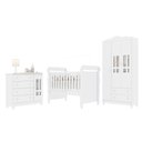 Ver imagem 3 de Quarto Bebê Completo Berço 3 em 1 Mirelle Guarda Roupa 3 Portas Cômoda 4 Gavetas 1 Porta MDF Branco