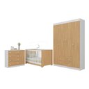 Ver imagem 2 de Quarto de Bebê Completo Berço Americano 3 em 1 Encanto Multimóveis Mp4581 Branco/madeirado