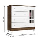 Ver imagem 5 de Quarto Bebê Completo Berço 3 em 1 Mirelle Guarda Roupa 3 Portas Cômoda 4 Gavetas 1 Porta MDF Branco/