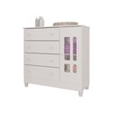 Ver imagem 5 de Quarto de Bebê Completo Berço Mini Cama Guarda Roupa 4 Portas e Cômoda MDF Mirelle Espresso Móveis