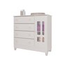 Quarto de Bebê com Guarda-Roupas 4 Portas, Cômoda Fraldário e Berço Mini Cama Ariel Mirelle Espresso Branco - 5